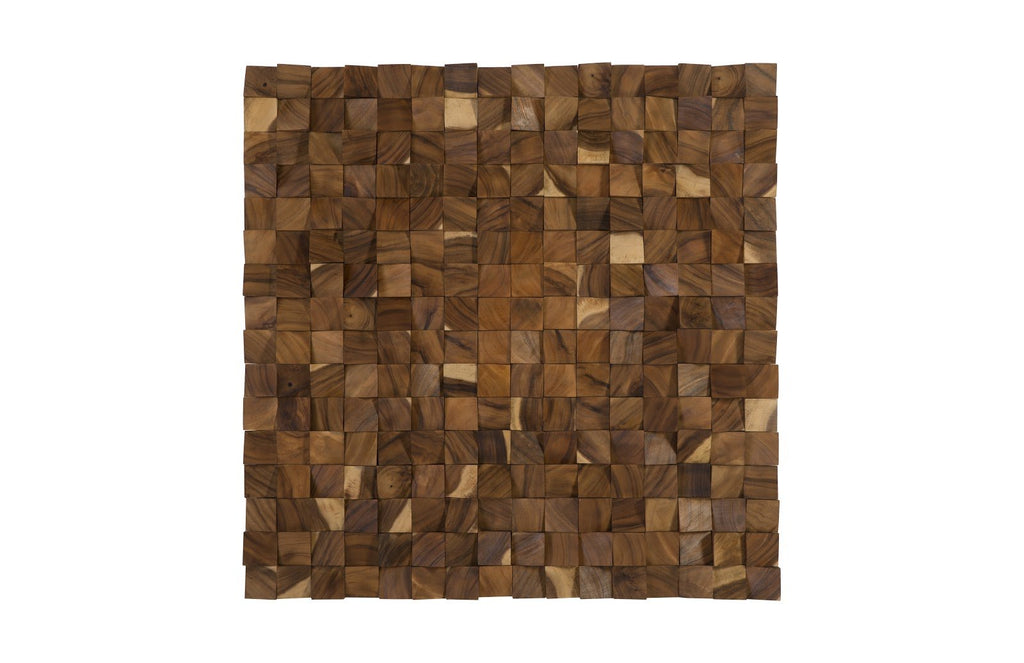 Blocks Wall Art, Chamcha Wood, Natural, LG