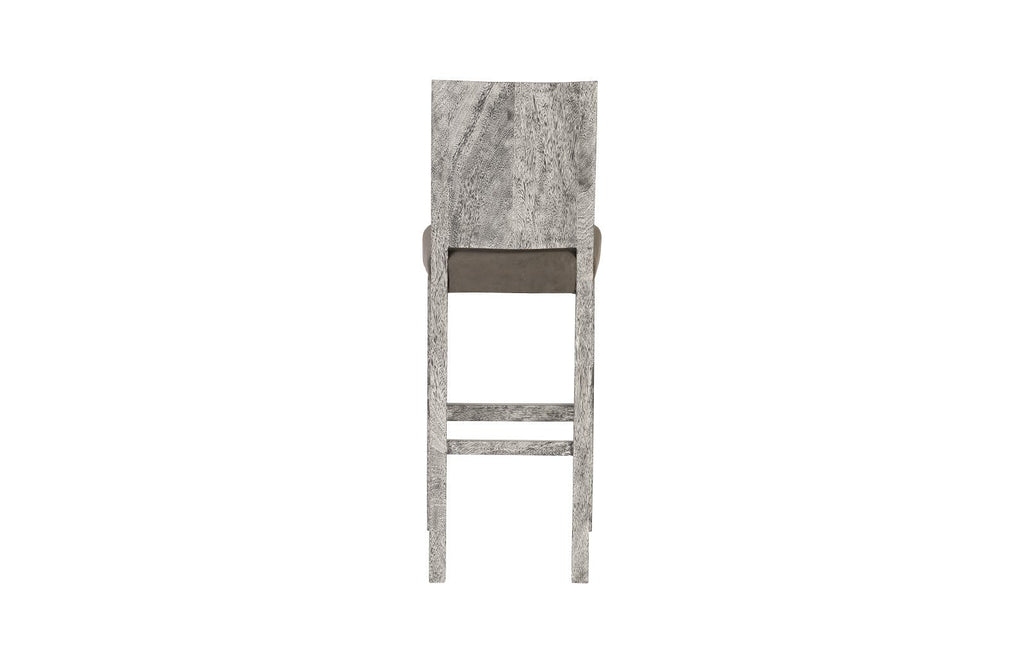 Ophelia Bar Stool, Chamcha Wood, Gray Stone Finish