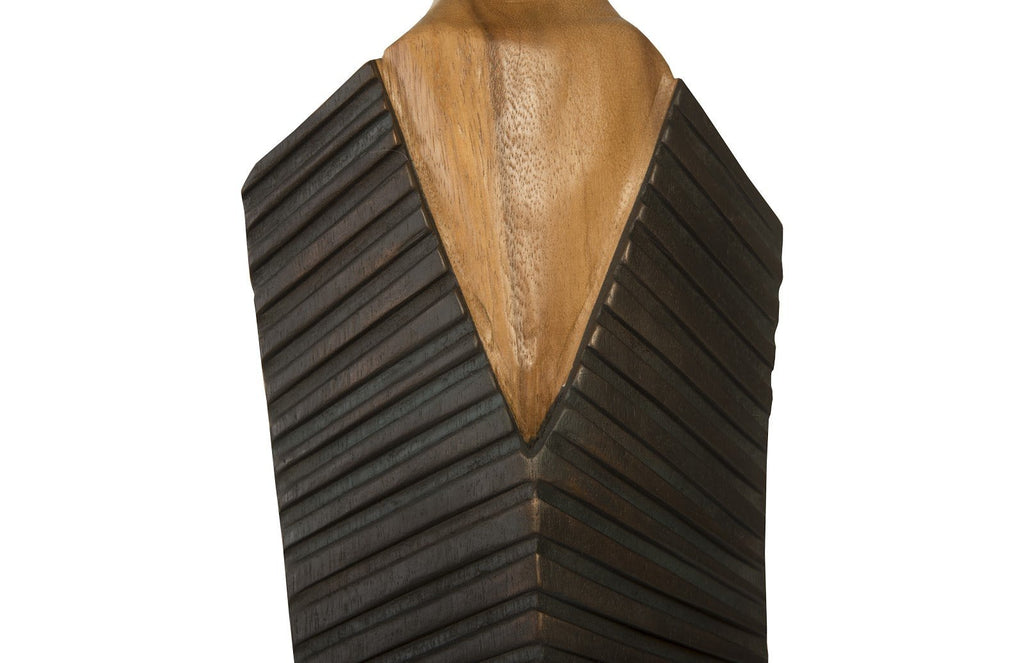 Vested Male Sculpture, Large, Chamcha, Natural, Black, Copper