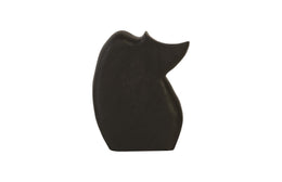 Nuzzled Cat Sculpture, Chamcha Wood, Burnt Black