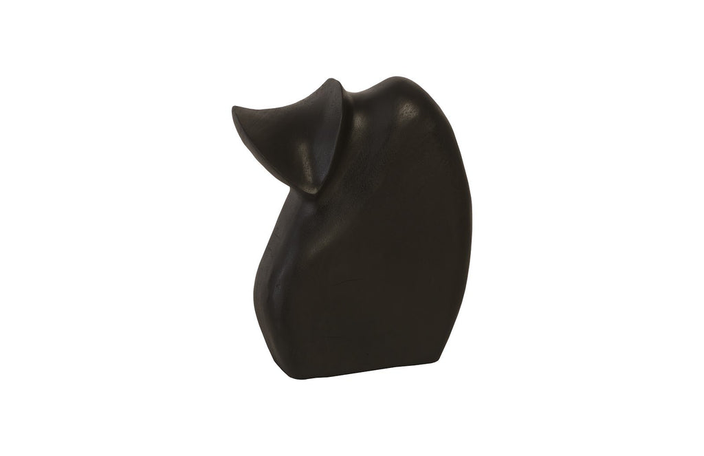 Nuzzled Cat Sculpture, Chamcha Wood, Burnt Black