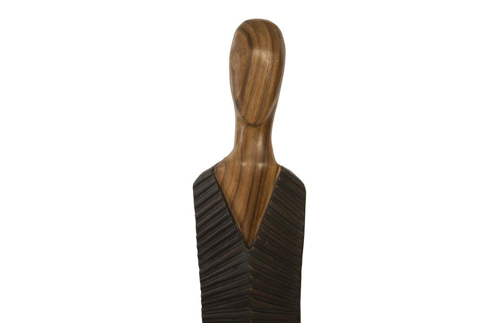 Vested Male Sculpture, Medium, Chamcha, Natural, Black, Copper