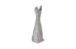 Cat Sculpture, Small, Chamcha Wood, Gray Stone Finish