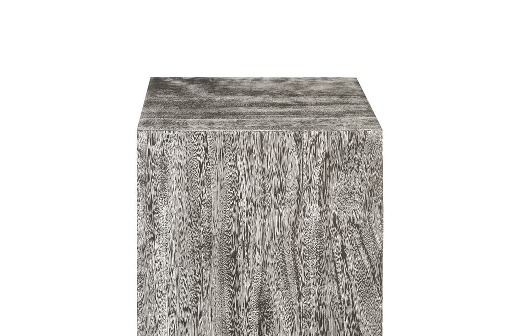 Origins Pedestal, Medium, Mitered Chamcha Wood, Gray Stone Finish