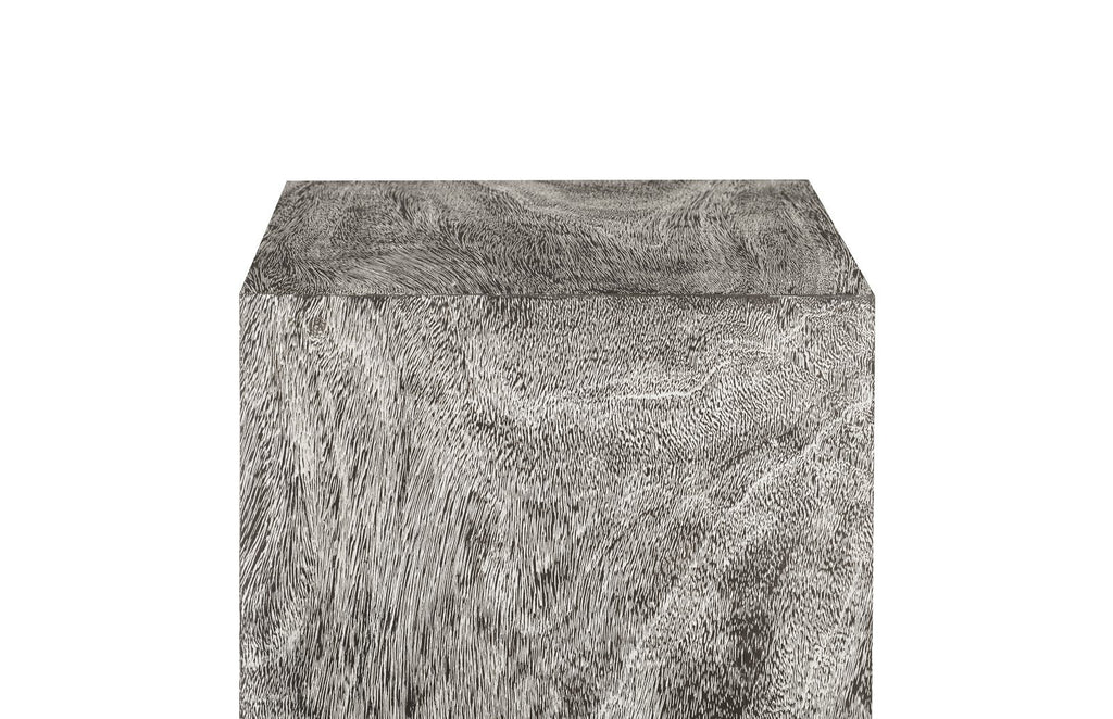 Origins Pedestal, Large, Mitered Chamcha Wood, Gray Stone Finish