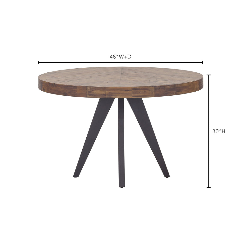 Parq Round Dining Table, Brown