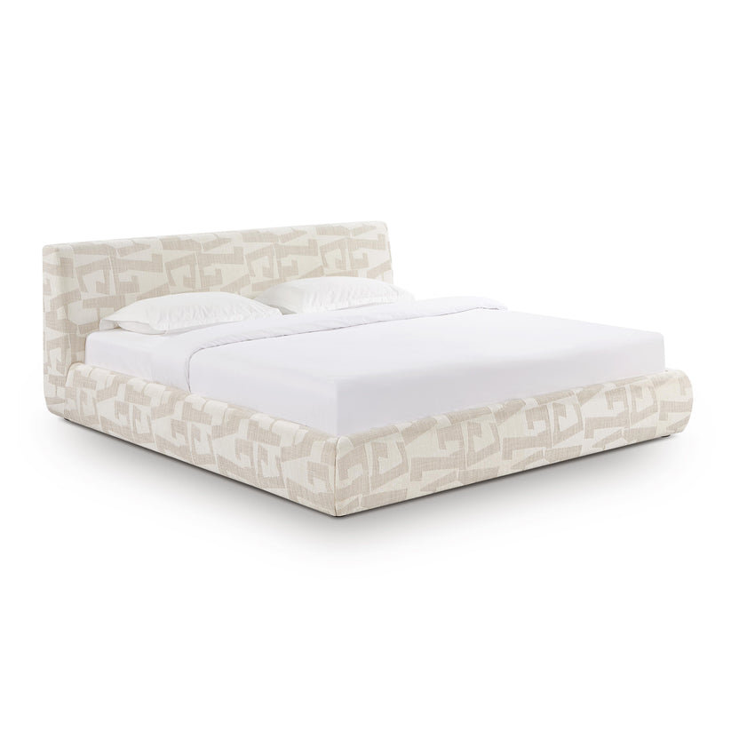 Isla Cream Jacquard Pattern Bed - King