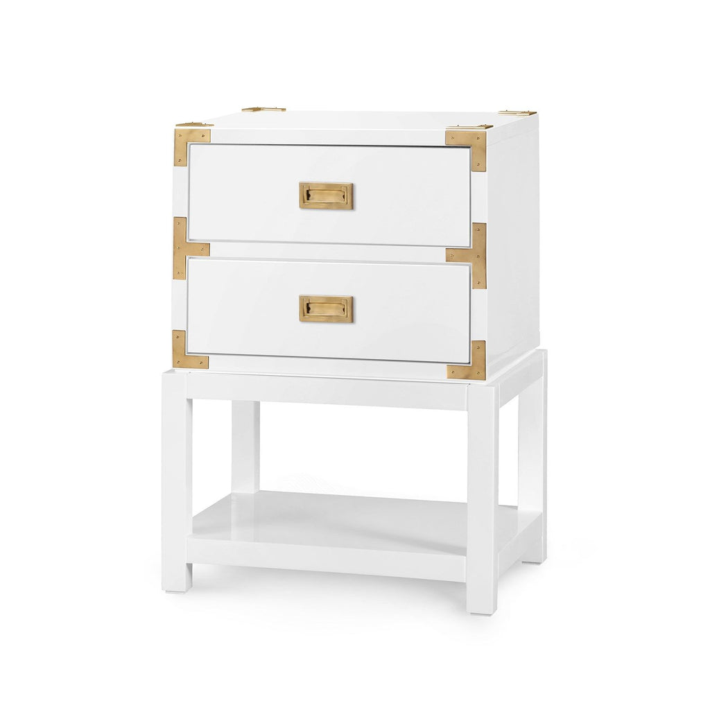 Tansu 2-Drawer Side Table - Gloss White