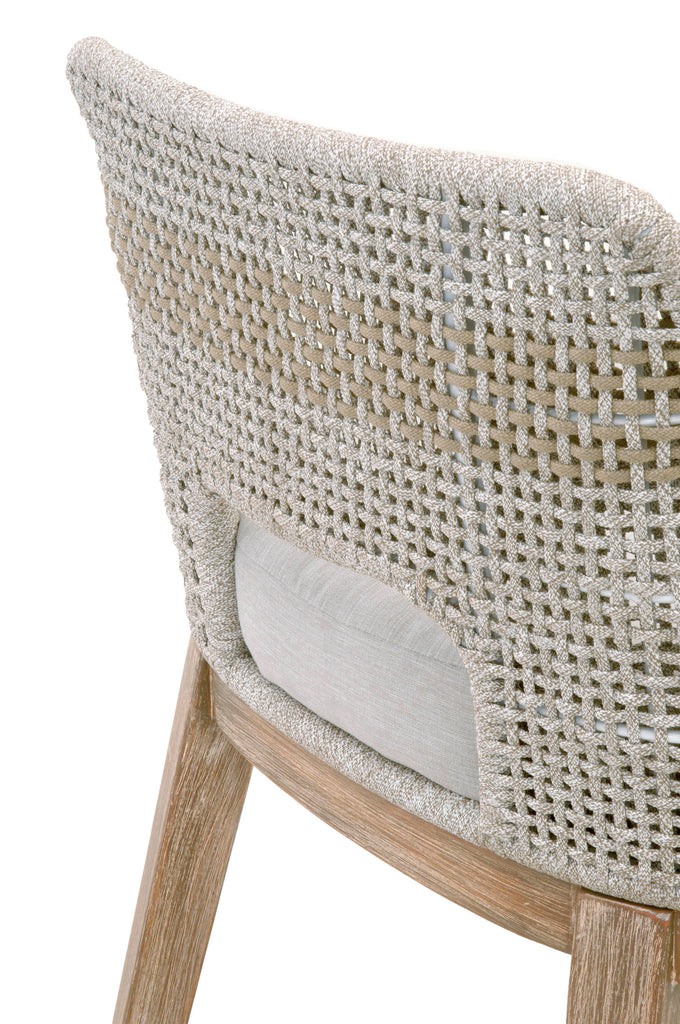 Tapestry Barstool, Taupe and White Flat Rope