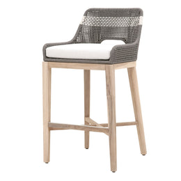 Tapestry Outdoor Barstool, Dove Flat Rope