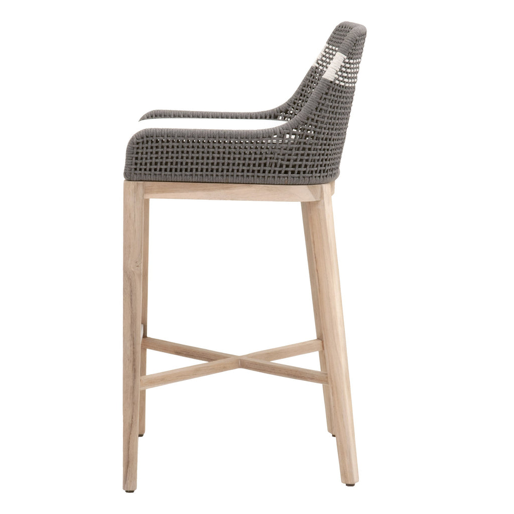 Tapestry Outdoor Barstool, Dove Flat Rope