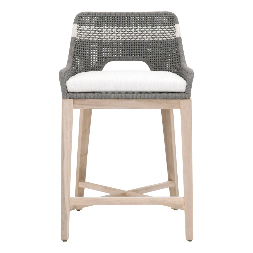 Tapestry Outdoor Counter Stool, Dove Flat Rope