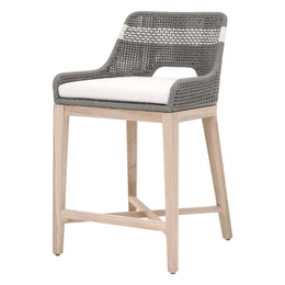 Tapestry Outdoor Counter Stool, Dove Flat Rope