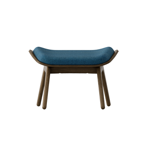 The Reader Ottoman, Dark Oak, Petrol Blue