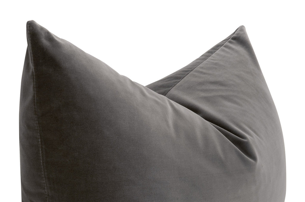 The Basic 34" Essential Dutch Pillow - Dark Dove Velvet, Set of 2