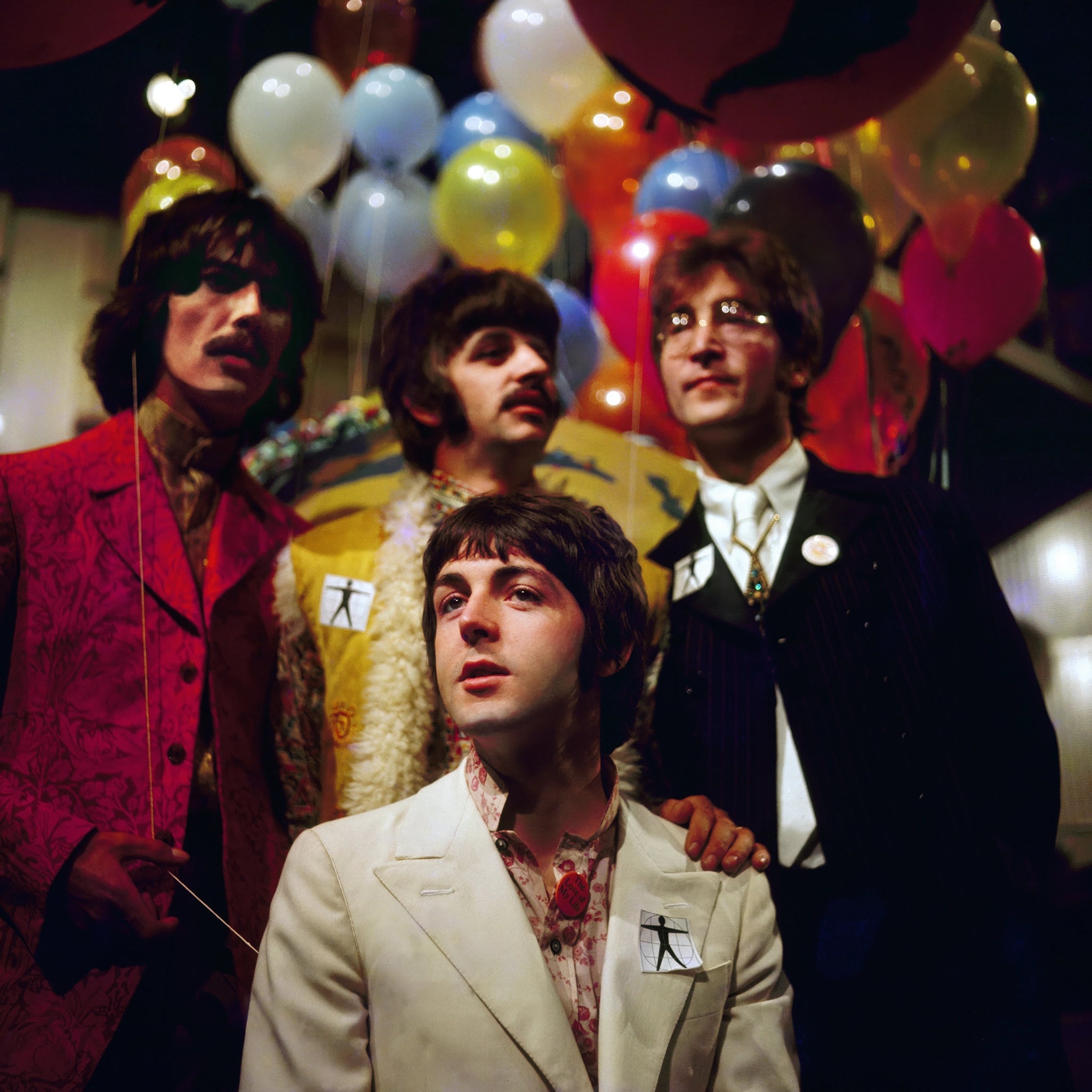 36" x 36", Natural Wood, All You Need Is Love by BIPS | The Beatles Fine Art Photography Print