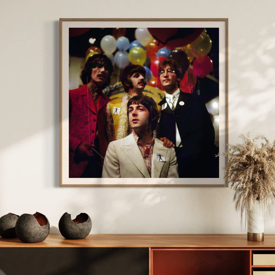 36" x 36", Natural Wood, All You Need Is Love by BIPS | The Beatles Fine Art Photography Print