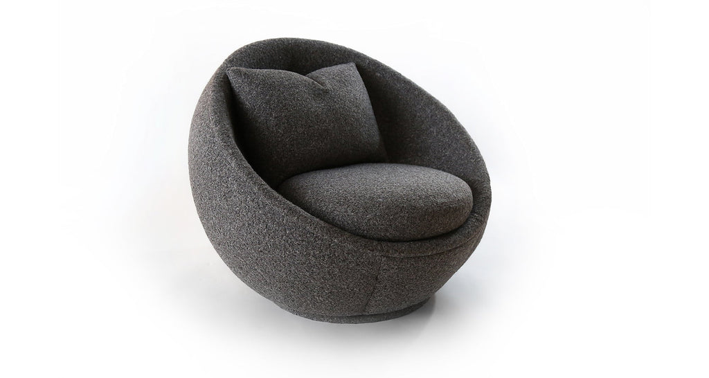 The Good Egg Swivel Chair In Gray Fabric