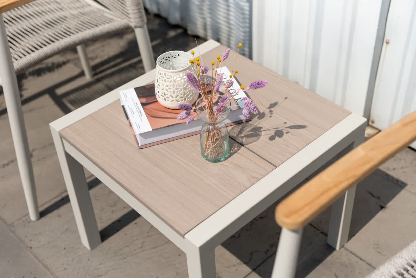 Urbanite 1-Piece Rust-Free Aluminum and Duraboard Square Patio Side Table
