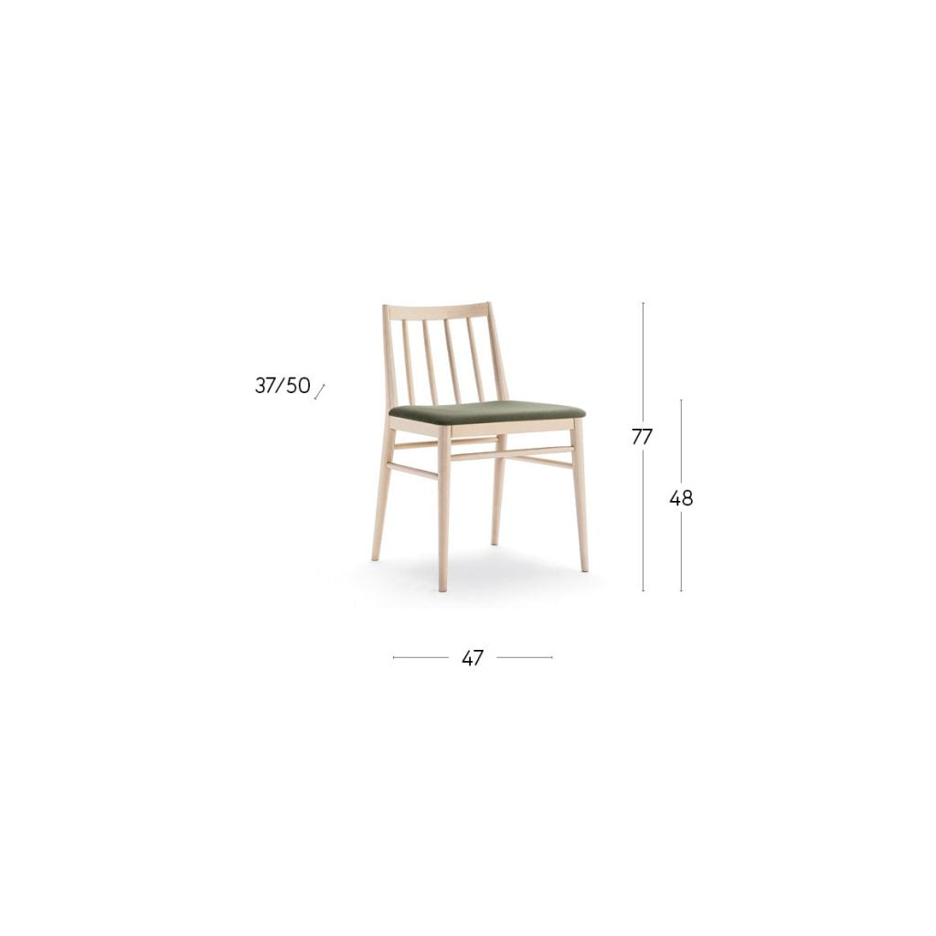Tracy 568, Lacquered Beech, Tailored Fabric