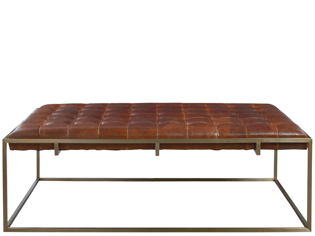 Travers Cocktail Ottoman - Brown Leather