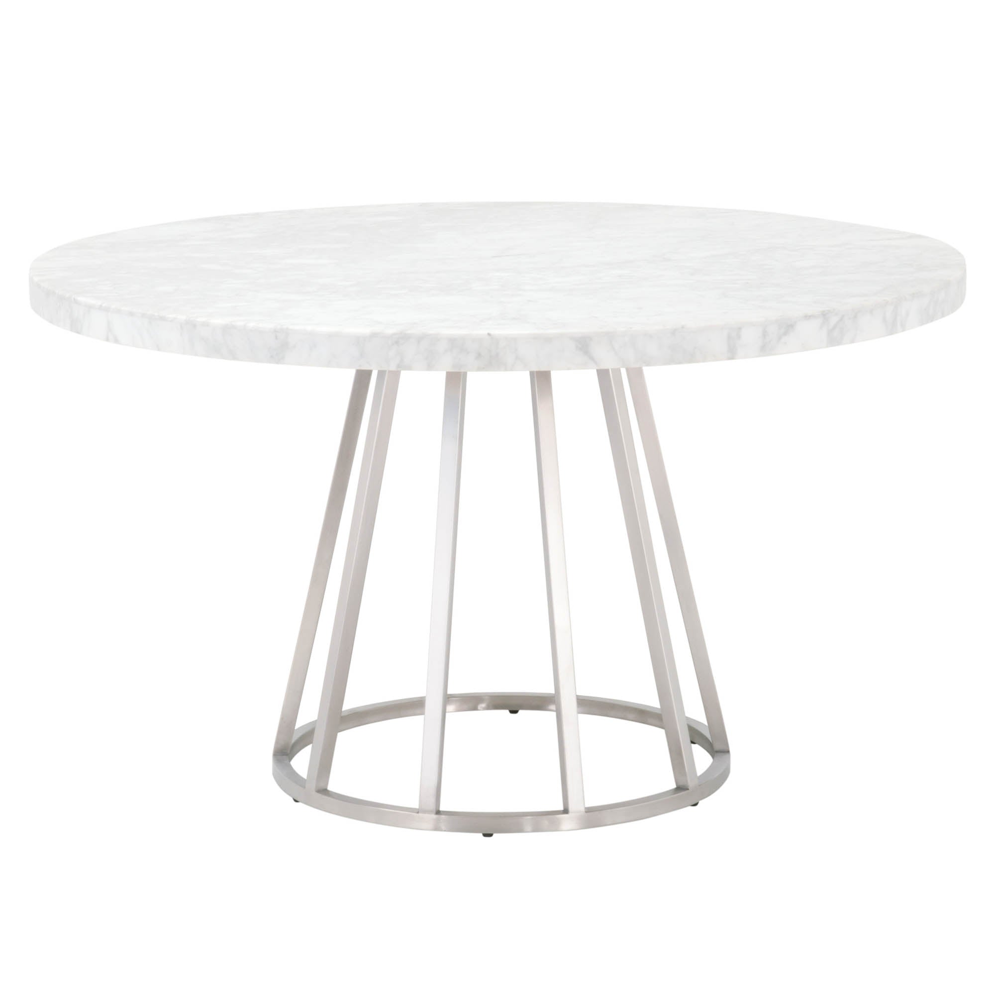 Turino Round Dining Table Base, Brushed Stainless Steel