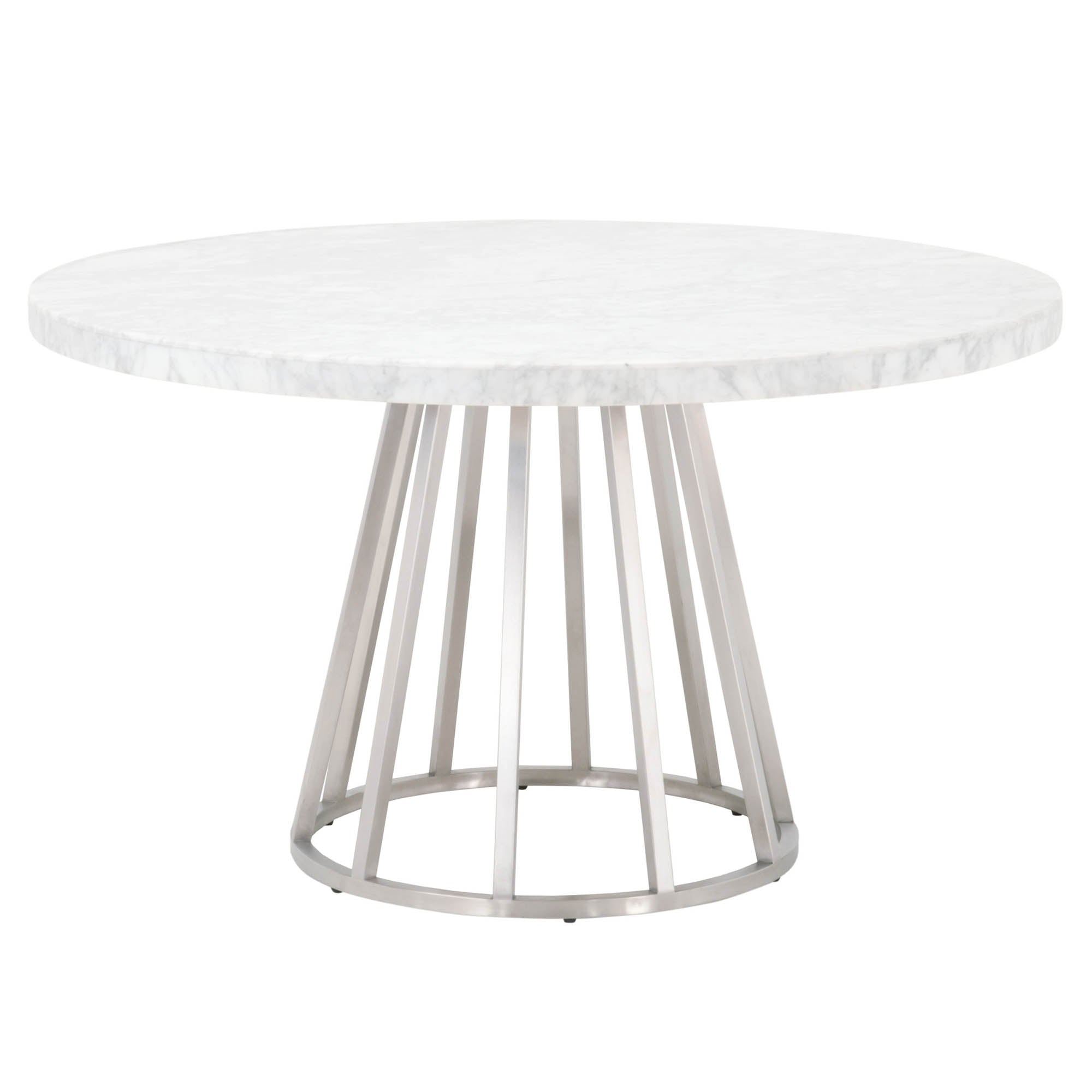 Turino Round Dining Table Base, Brushed Stainless Steel