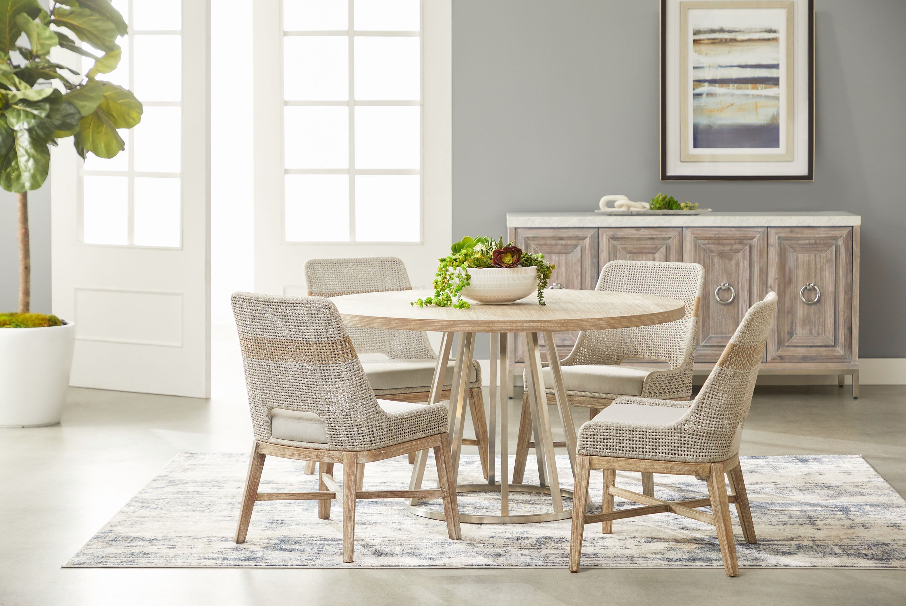 Turino 54" Round Dining Table Wood Top