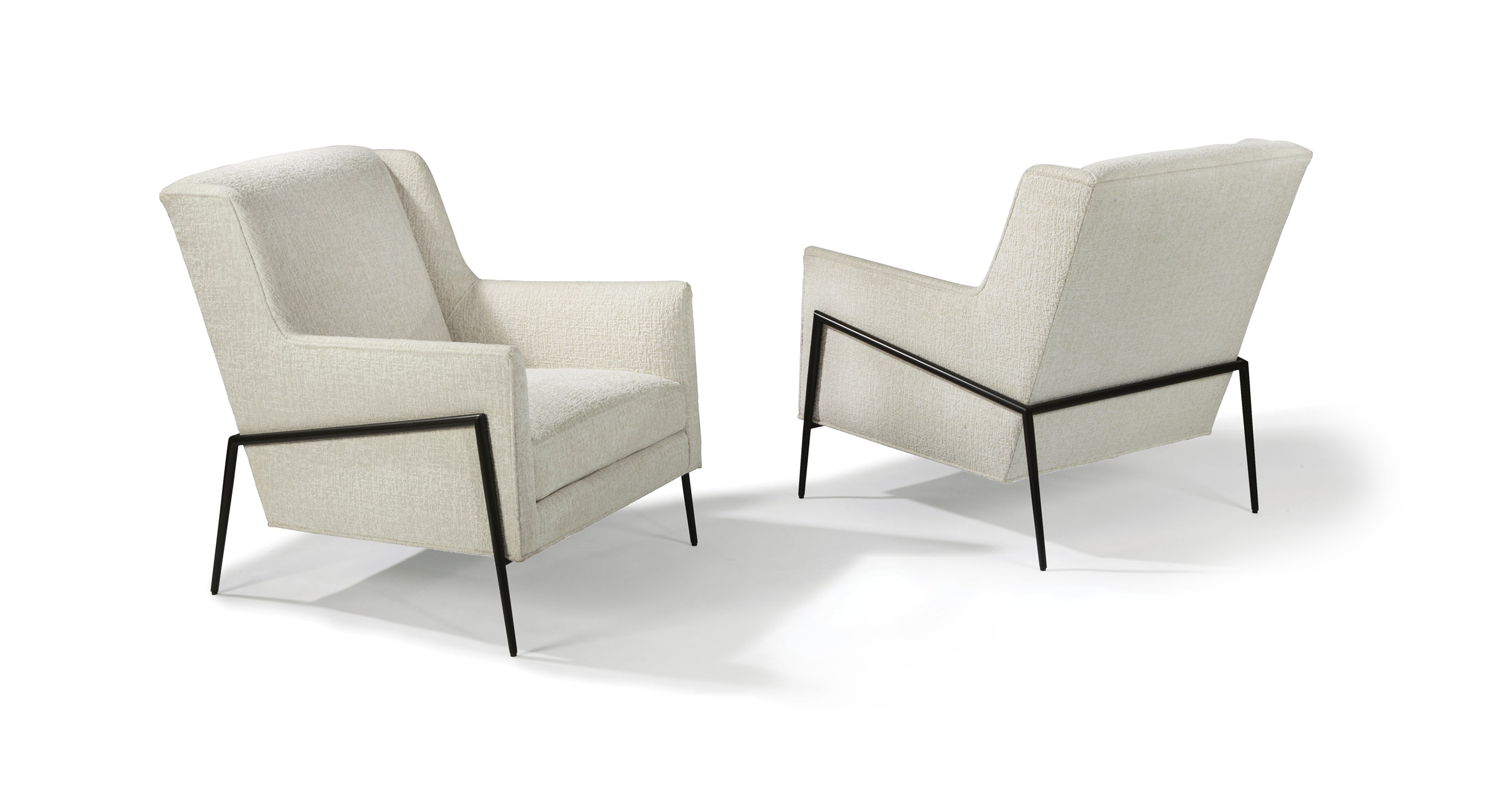 Twiggy Lounge Chair In White Crypton Performance Fabric With Black Powder Coated Frame