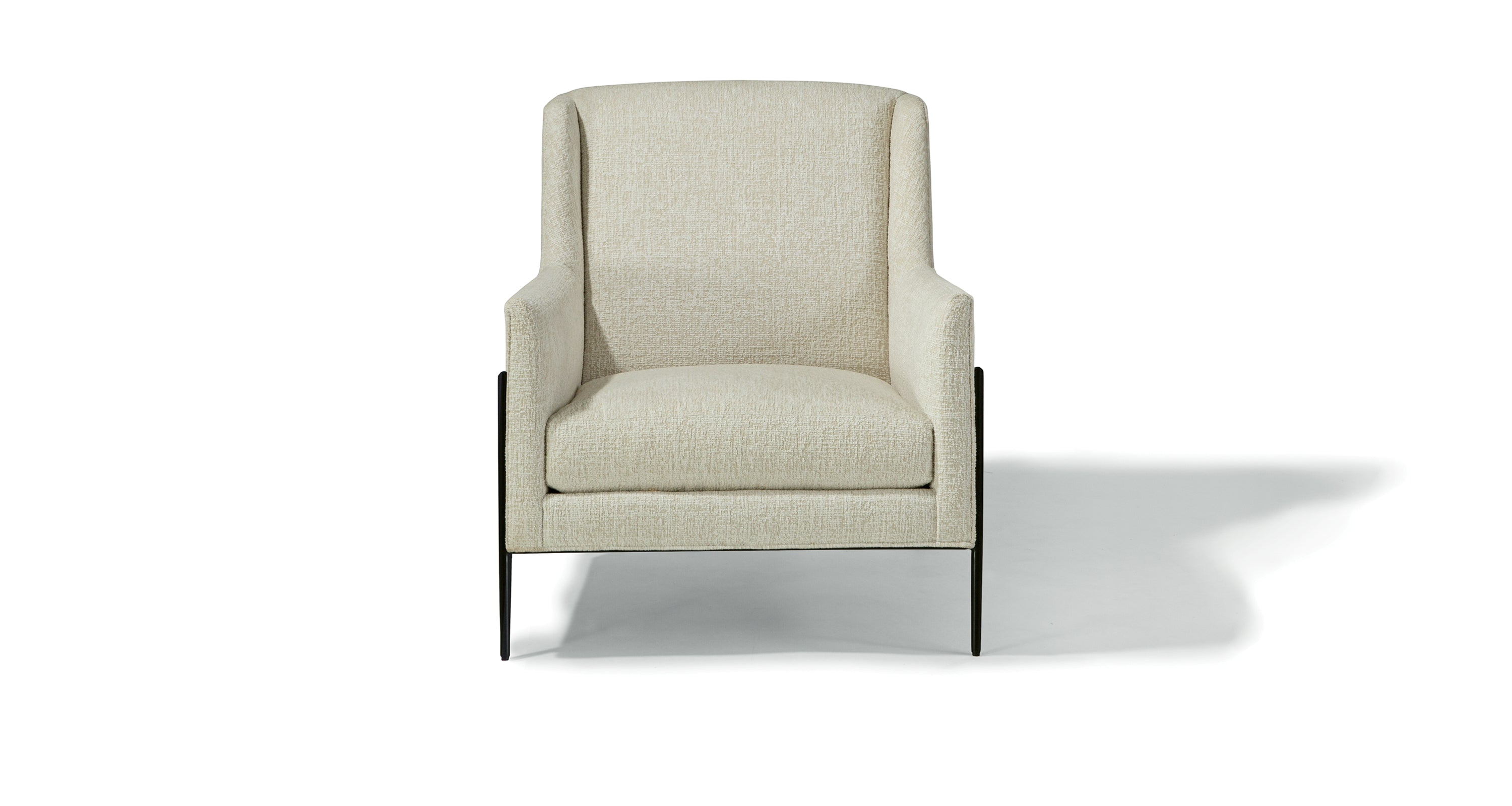 Twiggy Lounge Chair In White Crypton Performance Fabric With Black Powder Coated Frame