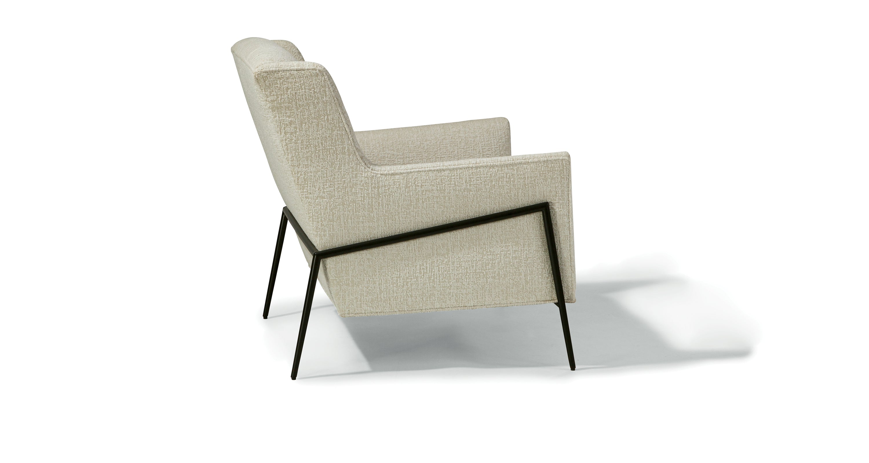 Twiggy Lounge Chair In White Crypton Performance Fabric With Black Powder Coated Frame