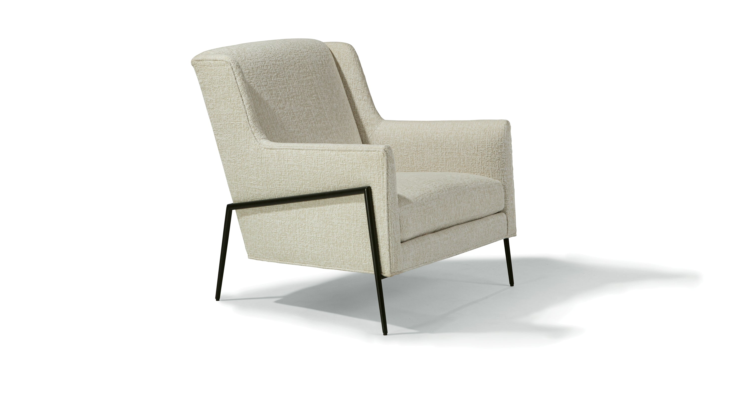 Twiggy Lounge Chair In White Crypton Performance Fabric With Black Powder Coated Frame