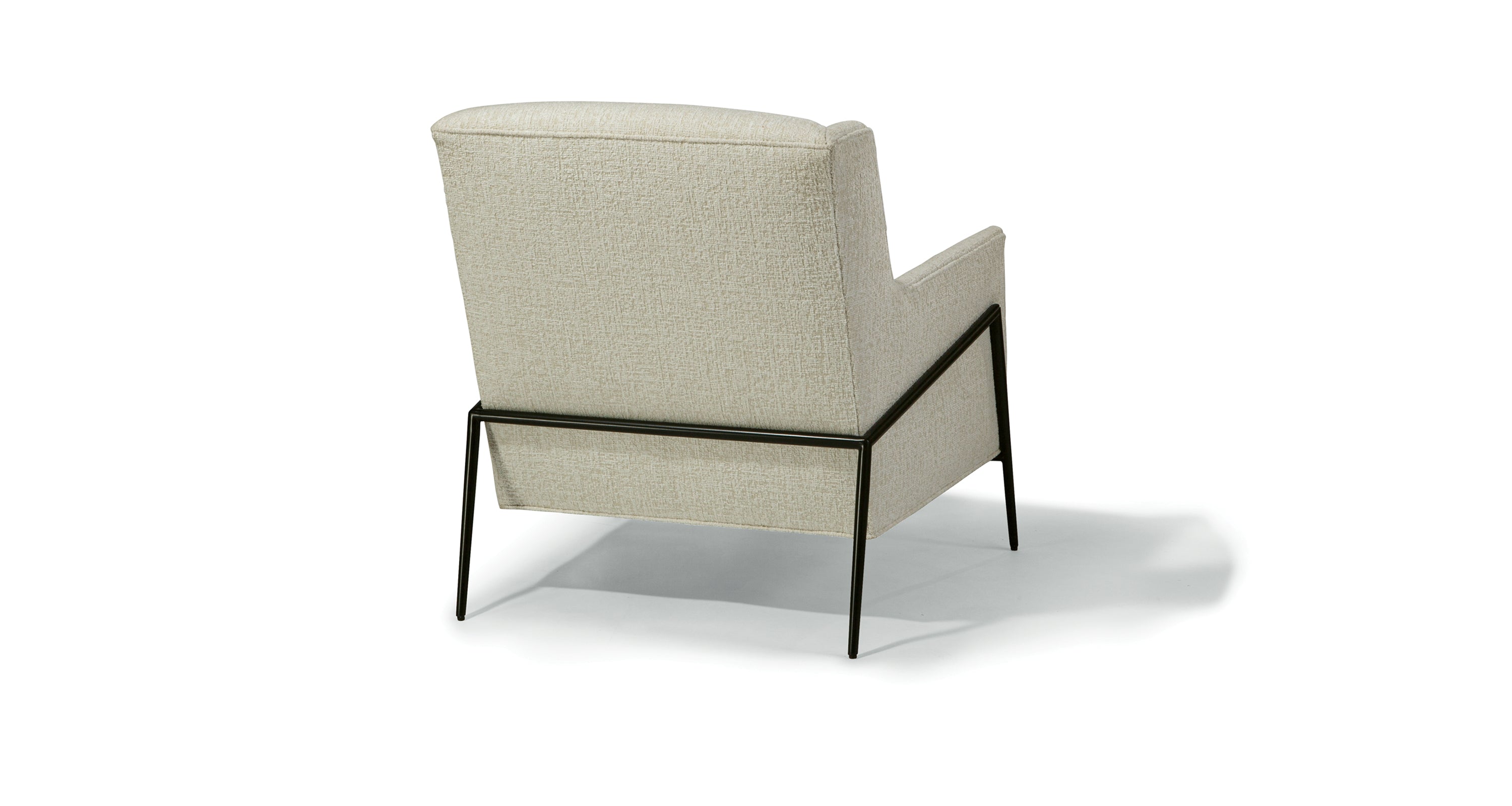 Twiggy Lounge Chair In White Crypton Performance Fabric With Black Powder Coated Frame