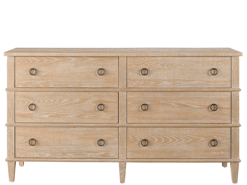 Six Drawer Dresser, Natural Oak by Universal