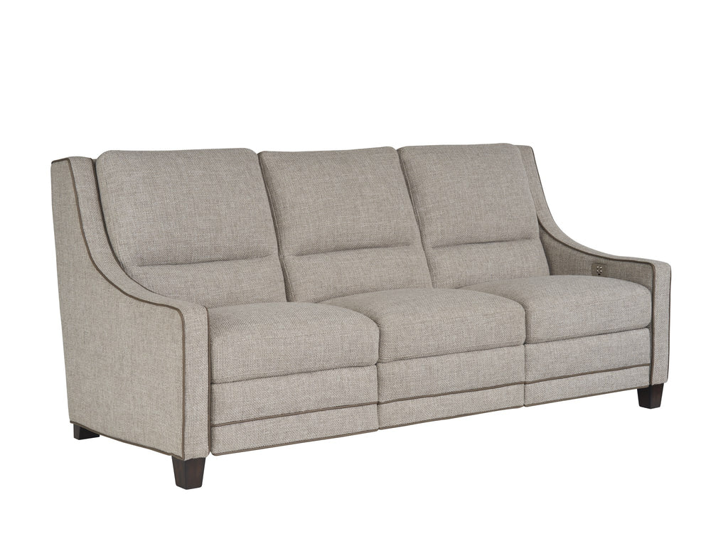 Kelce Recliner Sofa - Fabric Melic Dune with an Aspen Lenado Welt