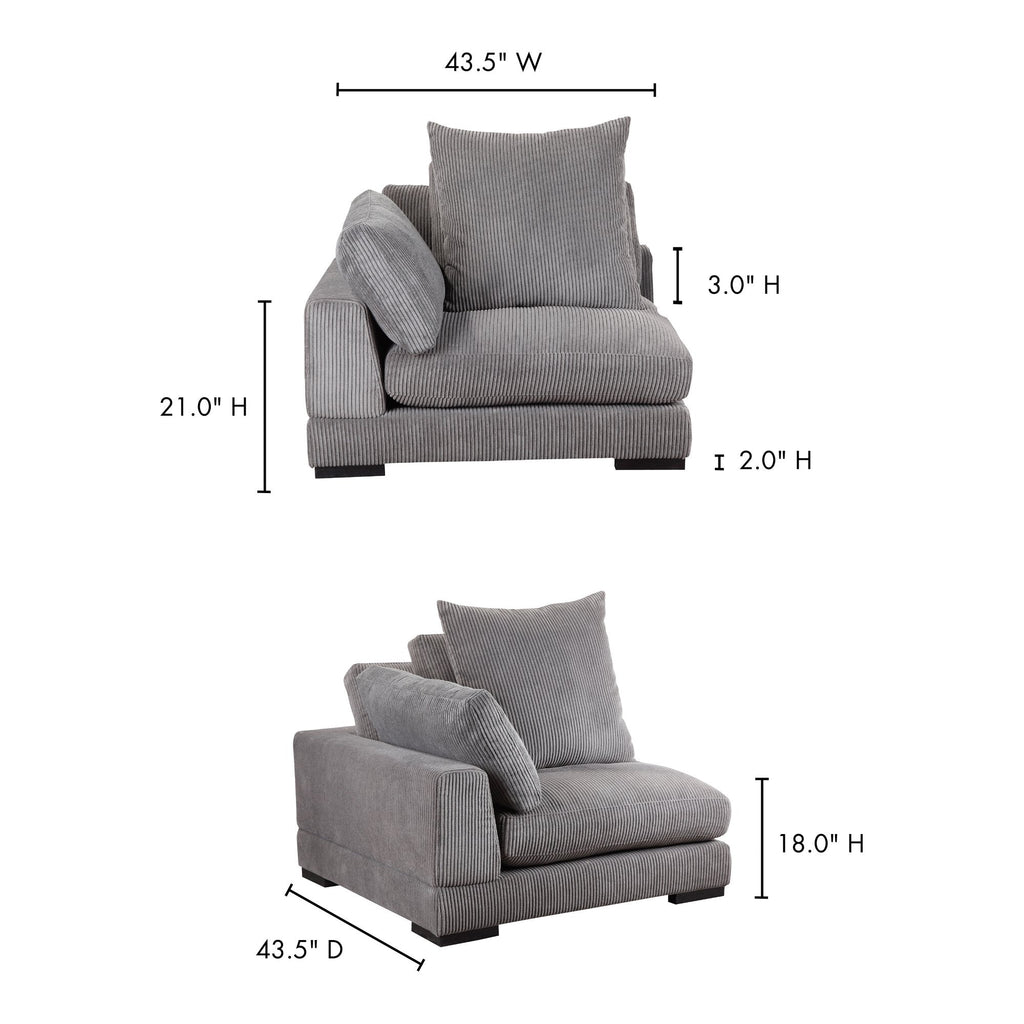 Tumble Corner Chair, Grey