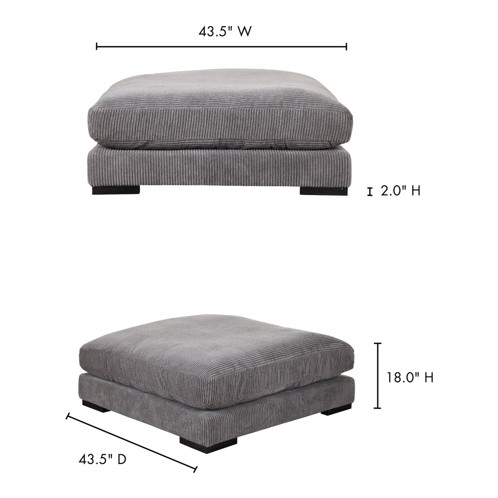 Tumble Ottoman, Grey