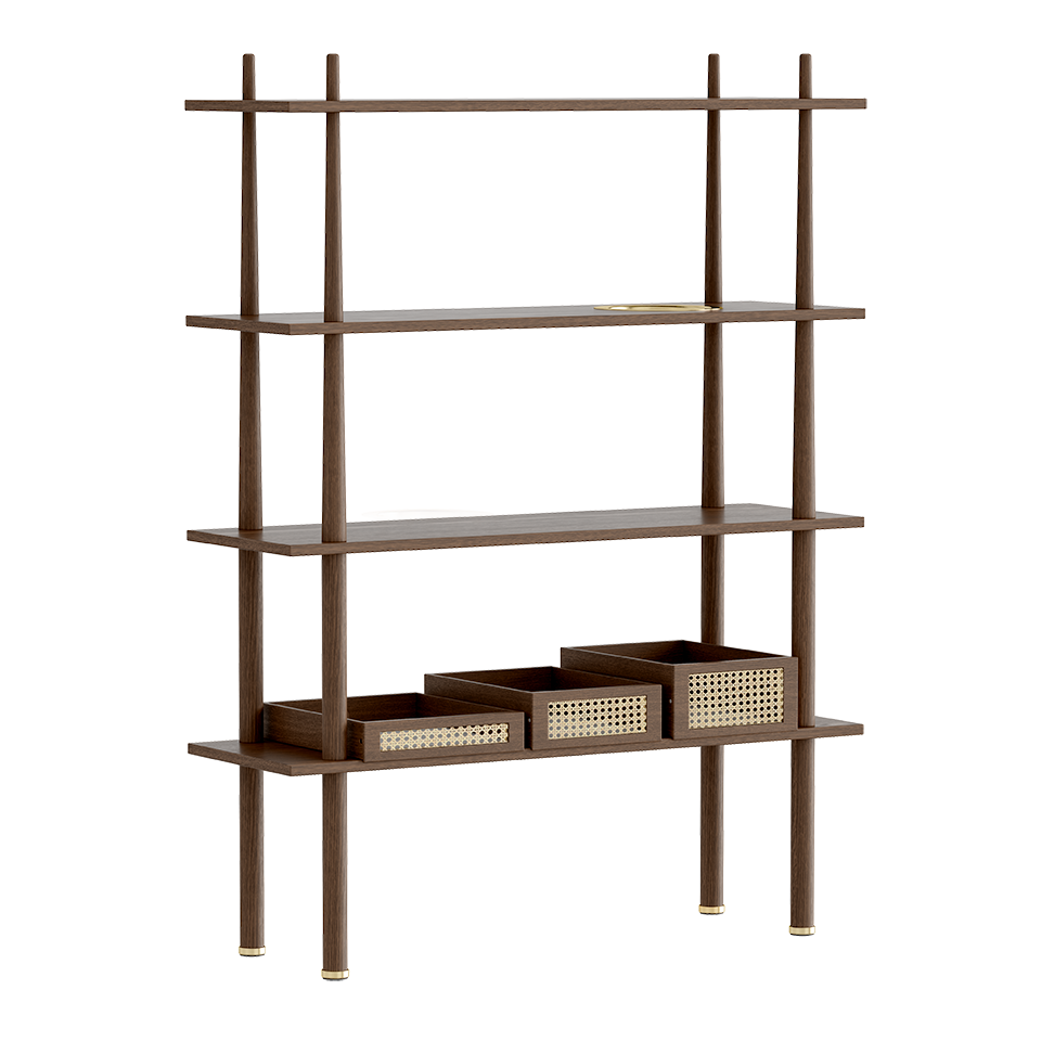 Stories Bookshelf, Dark Oak, Trays and Plate Excluded