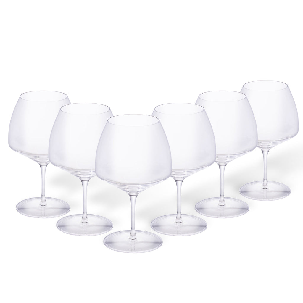 Vite Set of 6 Burgundy Glasses