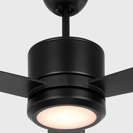 Vision 52 LED Ceiling Fan in Midnight Black with Midnight Black Blades and Light Kit