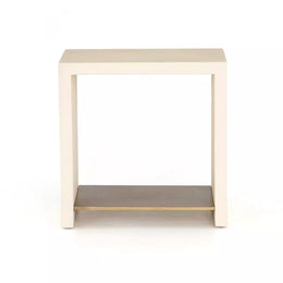 Hugo End Table-Parchment White by Four Hands