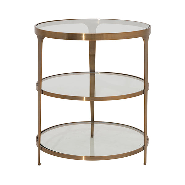 Vienna End Table, Antique Brass