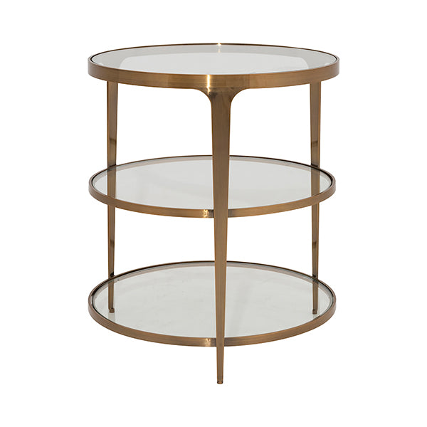 Vienna End Table, Antique Brass