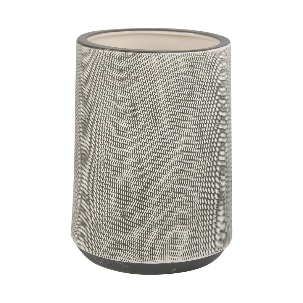 Woodgrain Planter, Grey, 9.5in