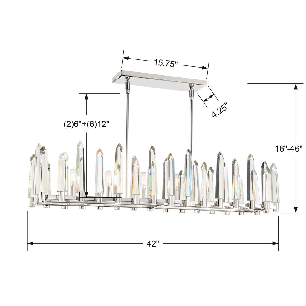 Watson 6 Light Linear Chandelier