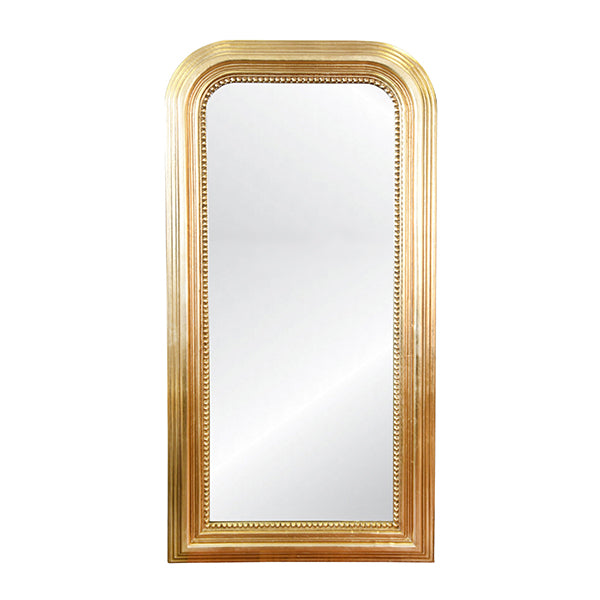 Wood Floor Mirror With Curved Edges