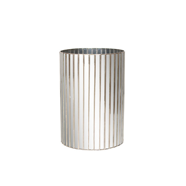 Facet Mirror Round Tall Wastebasket