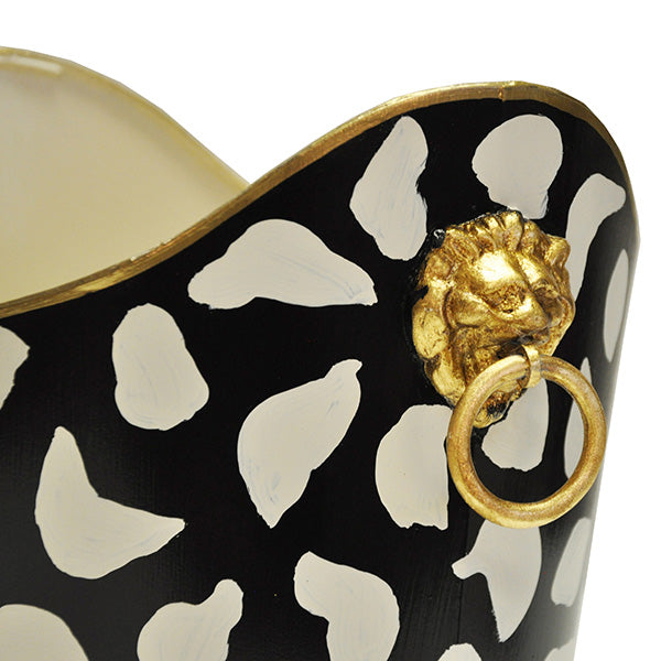 Oval Wastebasket With Lion Handles