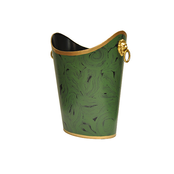 Oval Wastebasket With Lion Handles