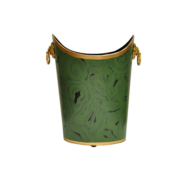 Oval Wastebasket With Lion Handles